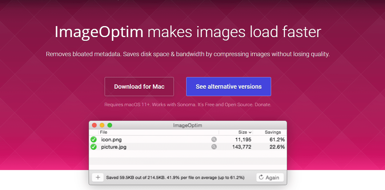 Online image optimizer tools